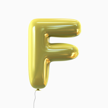 Letter F. Balloon font isolated on White Background.