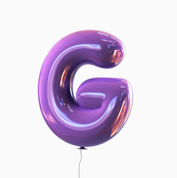 Letter G. Balloon font isolated on White Background.
