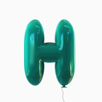 Letter H. Balloon font isolated on White Background.