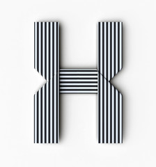 Fototapete - Origami paper font letter H. 3d rendering isolated on white background