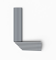 Fototapete - Origami paper font letter L. 3d rendering isolated on white background