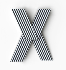 Fototapete - Origami paper font letter X. 3d rendering isolated on white background