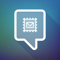 Poster - Long shadow tooltip icon on a gradient background  with  a mail