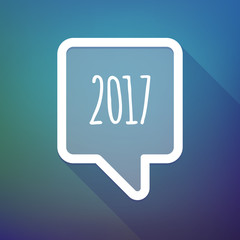 Poster - Long shadow tooltip icon on a gradient background  with  a 2017