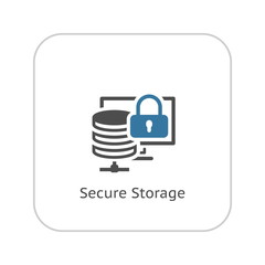 Wall Mural - Secure Storage Icon. Flat Design.