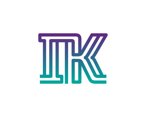 Sticker - IK lines letter logo