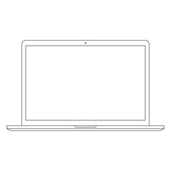 Poster - laptop outline icon on the white background. stock vector illustration eps10