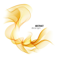 Aufkleber - Orange abstract color wave. Vector smoke lines.
