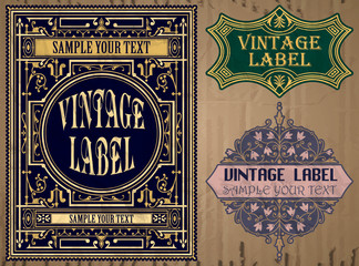 Vector vintage items: label art nouveau