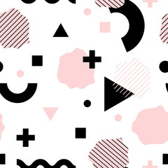 Fototapete - Geometric trendy 80s retro seamless pattern