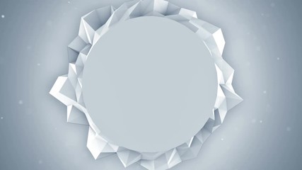 Poster - White polygon Banner. Abstract 3D render animation. Computer generated seamless loop background template 4k UHD (3840x2160)
