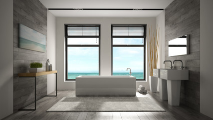 Wall Mural - Interior of modern bathroom 3D rendering