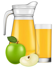 Wall Mural - A jug of apple juice. Vector illustration.