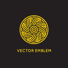 Aufkleber - Vector abstract logo design template in trendy linear style