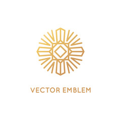 Aufkleber - Vector abstract logo design template in trendy linear style