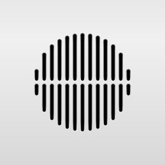 Fototapete - Abstract audio speaker template, dynamic with perforated grill pattern and white background for design elements, web, prints, apps, UI. Vector illustration.