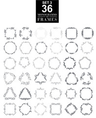 Wall Mural - set of elegant monogram design. vector illustration.