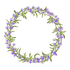 Wall Mural - Lavender wreath. Vector illustration for decorations