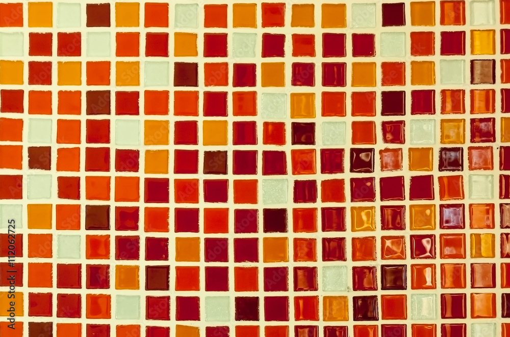 Orange tone mosaic tile texture background Stock Photo | Adobe Stock
