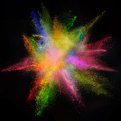 Freeze motion of colored dust explosion.