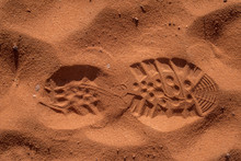 Shoe Footprint On Sand