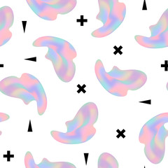 Poster - Geometric trendy 80s retro seamless pattern