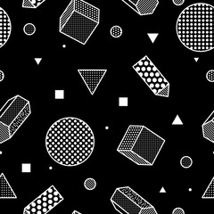 Poster - Geometric trendy 80s retro seamless pattern