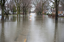 Flooded Roadway Outdoors