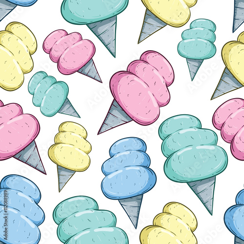 Seamless Pattern Of Colorful Cute Cotton Candy - Buy this stock vector ...