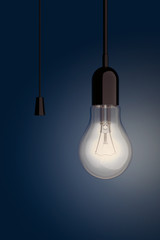 Aufkleber - Light Bulb with Cord Switch. 3d Rendering
