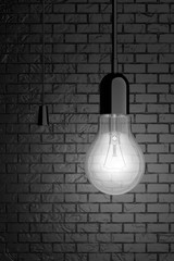 Aufkleber - Light Bulb with Cord Switch. 3d Rendering