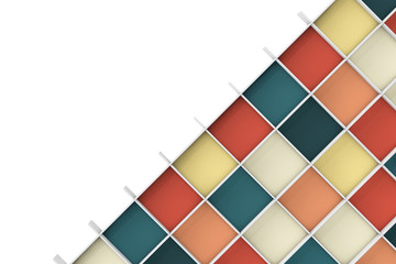 Poster - Empty Colorful Shelves. 3d Rendering