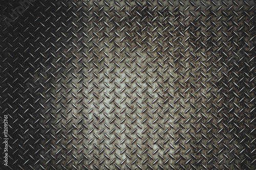 Cuadros en Lienzo Back Grunge steel floor plate background in vitage light