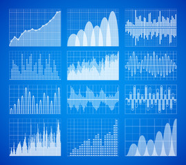 Poster - Statistic, business data graphs, charts vector set. Information infographic elements. Business statistic set and chart data infographic. Information web statistic collection illustration