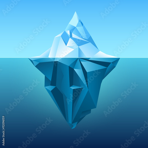 Fotomural Iceberg in blue ocean vector background