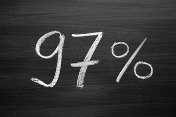 Wall Mural - 97 percent header written with a chalk on the blackboard