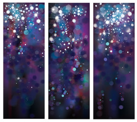 Wall Mural - vector abstract blue sparkle, glitter banners.