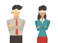 Man And Woman Blindfolded