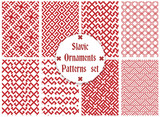 slavic ornaments patterns set