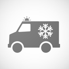 Wall Mural - Isolated ambulance icon with a snow flake