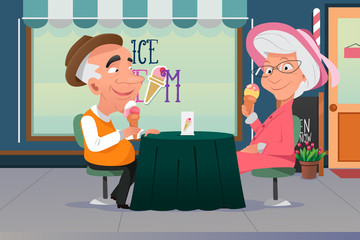 Poster - Couple Eating Ice Cream