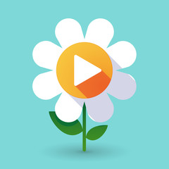 Sticker - Vector flower with a play sign