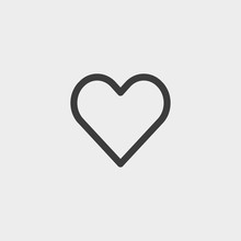 Heart Icon In A Flat Design In Black Color. Vector Illustration Eps10