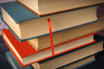 Canvas Print - Pile of books, close-up