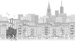 Hand drawn seamless banner of New York City