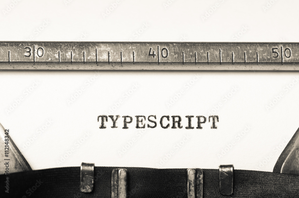 Word typescript  typed on  typewriter - obrazy, fototapety, plakaty 