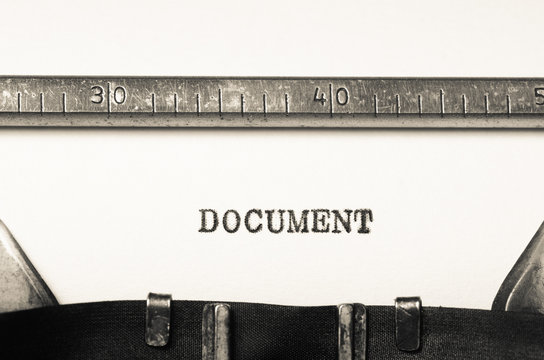 Word document  typed on  typewriter