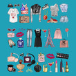 © helen_f - Vector set with fashion and perfume elements Digital watercolor