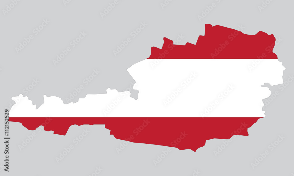 Vector Republic of Austria topographic map. Republic of Austria flag on ...