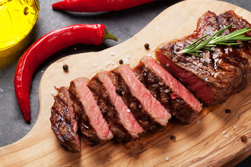 Grilled striploin steak